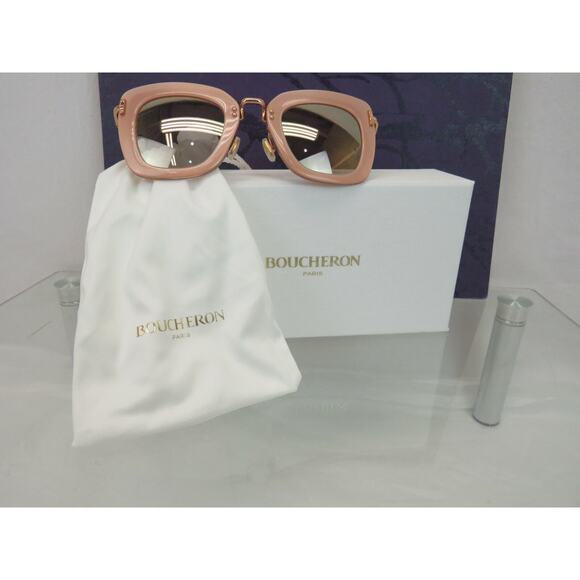 NWT BOUCHERON NUDE GOLD BC0015S 005 CAT EYE 47MM SQUARE SUNGLASSES $ 800 FRANCE main image 10